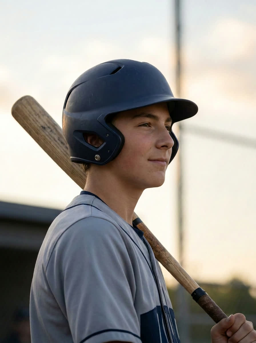 Sixteen-year-old Jack Ellis in his Ozark Wildcats uniform before a spring game